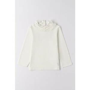 Bluza cu guler cu volane - Alb fildes imagine