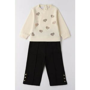 Set de bluza si pantaloni de trening - Auriu/Negru/Bej imagine