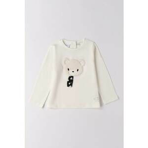 Bluza cu model urs - Alb fildes/Negru imagine