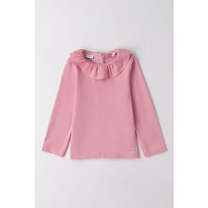 Bluza cu guler cu volane - Roz imagine