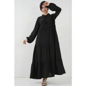 Rochie maxi HiCCUP din viscoza cu funda - neagra - eleganta - confortabila imagine