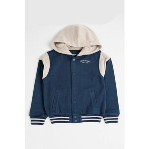 Jacheta varsity cu gluga - Maro nisip/Bleumarin imagine