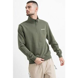 Bluza de trening cu fermoar scurt si logo Small Box - Kaki pal imagine