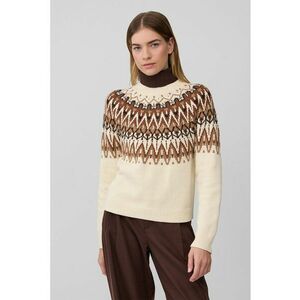 Pulover tricotat cu model - Maro/Bej deschis imagine