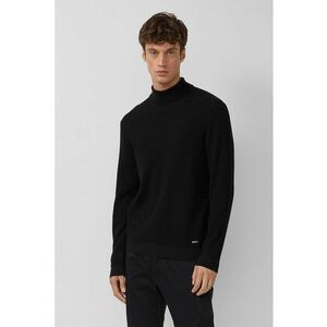 Pulover de bumbac cu guler inalt - Negru imagine