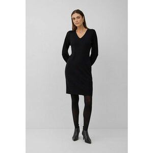 Rochie cambrata cu decolteu in V - Negru imagine