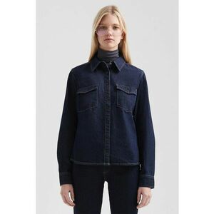 Camasa din denim cu buzunare pe piept - Albastru ultramarin imagine