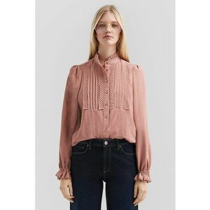 Bluza cu broderie - Roz prafuit imagine