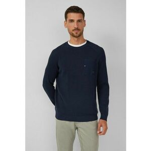 Pulover cu decolteu la baza gatului si maneci raglan - Albastru ultramarin imagine
