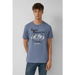 Tricou de bumbac cu imprimeu grafic - Albastru prafuit imagine
