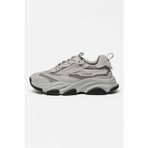 Pantofi sport wedge cu piele intoarsa Possess - Gri imagine