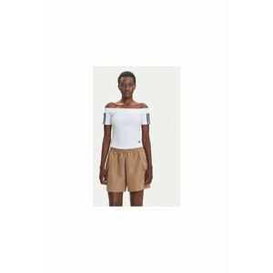 Bluza scurta din bumbac cu decolteu pe umeri si maneci scurte imagine