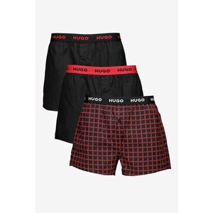 Set de boxeri din bumbac cu banda logo in talie - 3 perechi - Rosu/Negru stins imagine