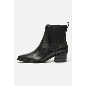 Botine cowboy de piele Morzine - Negru stins imagine