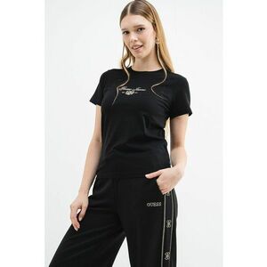 GUESS - Tricou regular fit cu decolteu la baza gatului - Negru imagine
