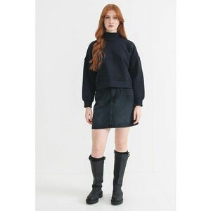 Bluza de trening lejera cu guler inalt - Negru stins imagine