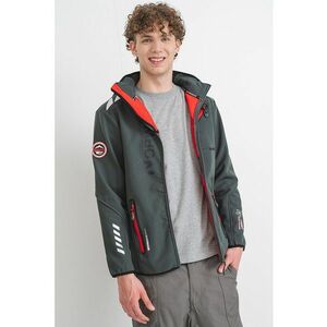 Jacheta cu fermoar si gluga Royaute - Rosu/Gri inchis imagine