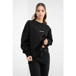 Bluza de trening supradimensionata cu maneci cazute - Negru imagine
