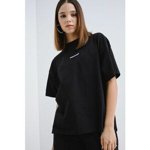 Tricou lejer cu maneci cazute - Negru imagine