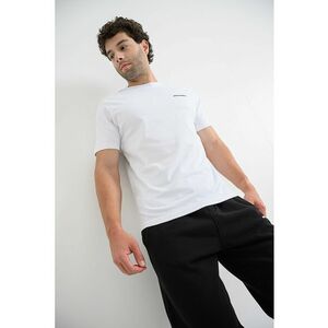 Tricou regular-fit cu logo discret - Alb optic imagine