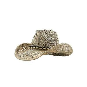 Palarie dama - bej - de vara - stil cowboy - din paie - Adie - imagine