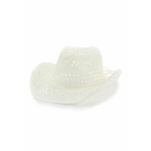 Palarie dama - alba - stil cowboy - de vara - Celia - Alb imagine