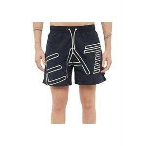 Pantaloni scurti de baie cu logo supradimensionat - Albastru imagine