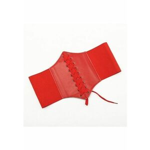 Centura de talie - rosie - tip corset - elastica - din piele ecologica - Alfast C1 imagine