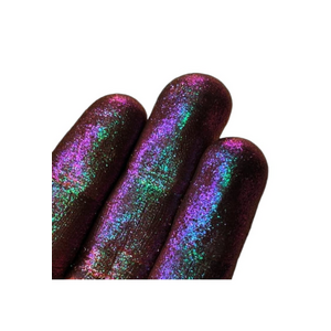 Pigment PK60 roscat-violet cu irizatii turcoaz-roz-verzi Sparkle/Microglitter pentru machiaj - 1g imagine