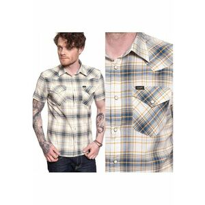Camisa barbati - SS Western - 100% bumbac - multicolor - M - Alb/Negru imagine