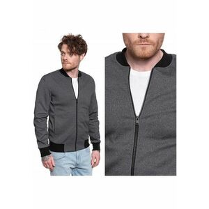 Jacheta De Tranzitie - Slhjuan Bomber Sweat Jacket - Croi Regular - Fermuar - 2 Buzunare - Fara Gluga - Negru - 1 Bucata - Negru imagine