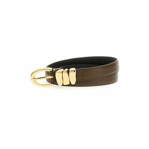 Curea din piele cu accesoriu metalic - Maro inchis imagine