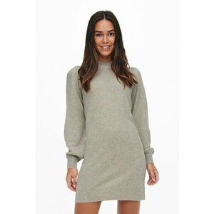 Rochie tricotata cu maneci bufante - Gri imagine