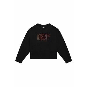 Bluza sport cu maneci cazute si logo brodate - Negru imagine
