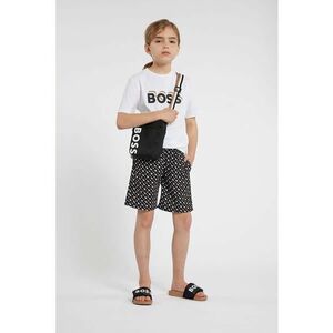Pantaloni scurti de baie cu model - Alb/Negru/Maro nisip imagine