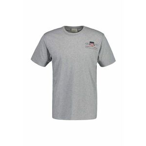 Tricou regular fit cu decolteu la baza gatului Archive - Gri imagine