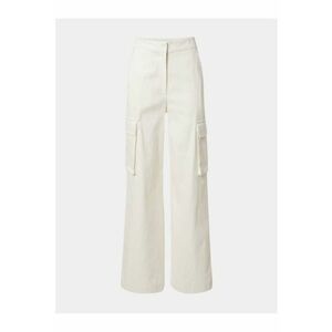 Pantaloni dama - 302734641 - Bumbac - Alb imagine