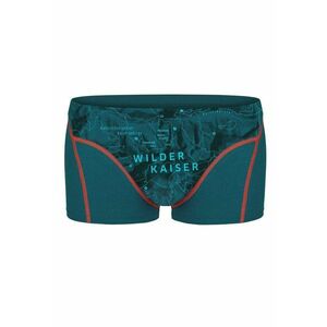 Boxeri din amestec de bumbac organic - Albastru glaciar/Rosu vermillion imagine