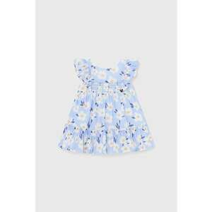 Rochie evazata cu model floral - Albastru pastel imagine