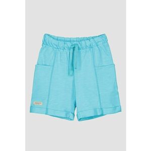 Pantaloni scurti de bumbac cu buzunare laterale - Turcoaz imagine