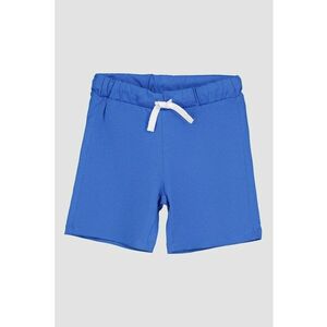 Pantaloni scurti de bumbac cu snur in talie - Albastru imagine