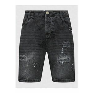 Pantaloni scurti din denim barbati - 300634288 - Bumbac - Negru imagine