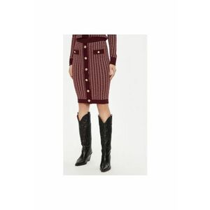 Fusta dama - 304449130 - Viscoza/Poliester/Lurex - Rosu - Rosu imagine