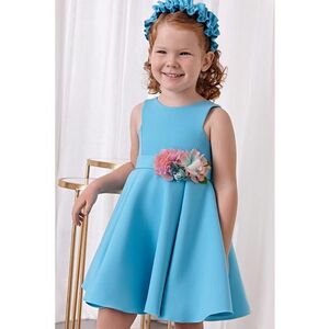 Rochie evazata fara maneci - Turcoaz imagine