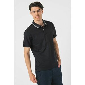 Tricou polo de bumbac cu logo brodat - Negru imagine