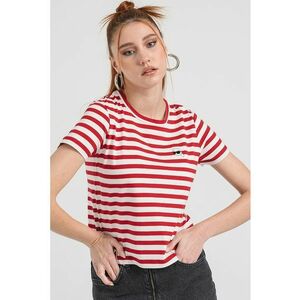 Tricou regular fit de bumbac organic - Rosu/Alb optic imagine