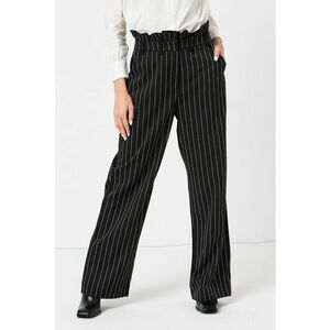 Pantaloni ampli cu talie inalta Wednesday - Negru/Alb murdar imagine