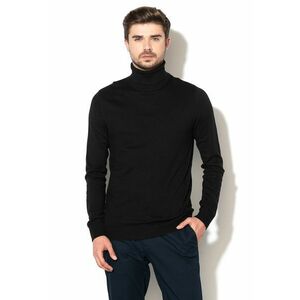 Pulover tricotat fin cu guler inalt Emil - Negru imagine