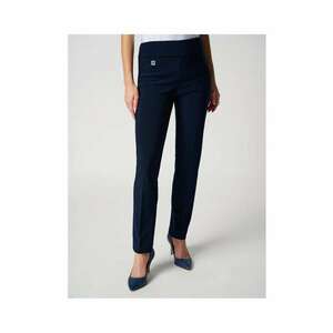 Pantaloni dama - 303594763 - Poliester - Albastru - Albastru imagine