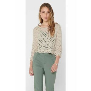 Pulover tricotat cu maneci 3/4 - croiala scurta JDYNEW - Bej imagine